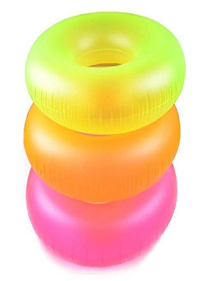Jagmag® Neon Color Inflatable Rubber Swim Ring,Neon Pool Tube, Swimming Tube for Boys and Girls,High Gloss Swim Ring Tube with Handles, Pool Swim Tube with 2 Handles Size - 30''inch - Image 2
